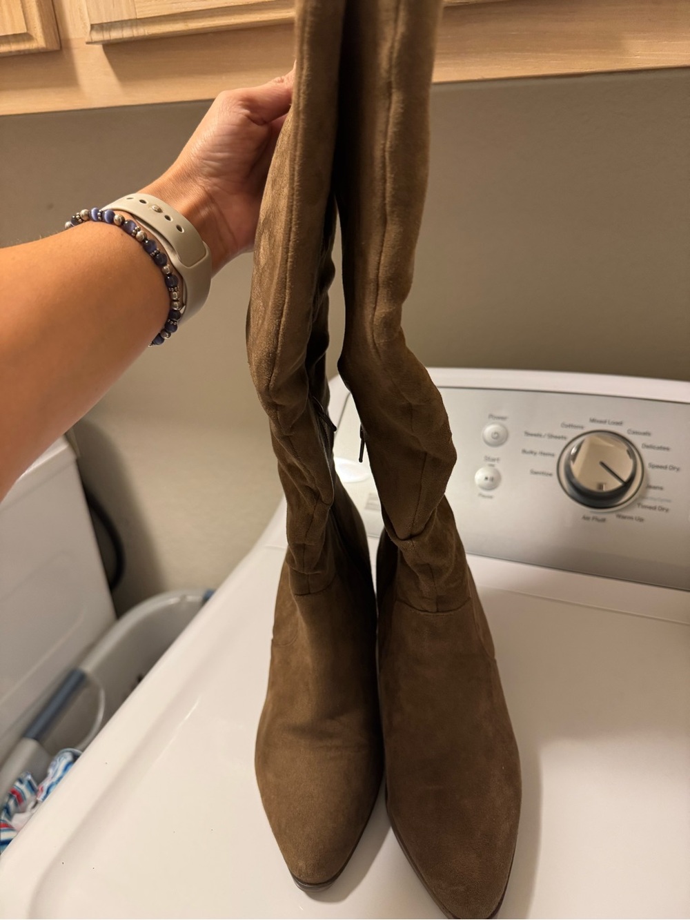 Universal Thread Tall Brown Suede Over-the-Knee Pointed Boots